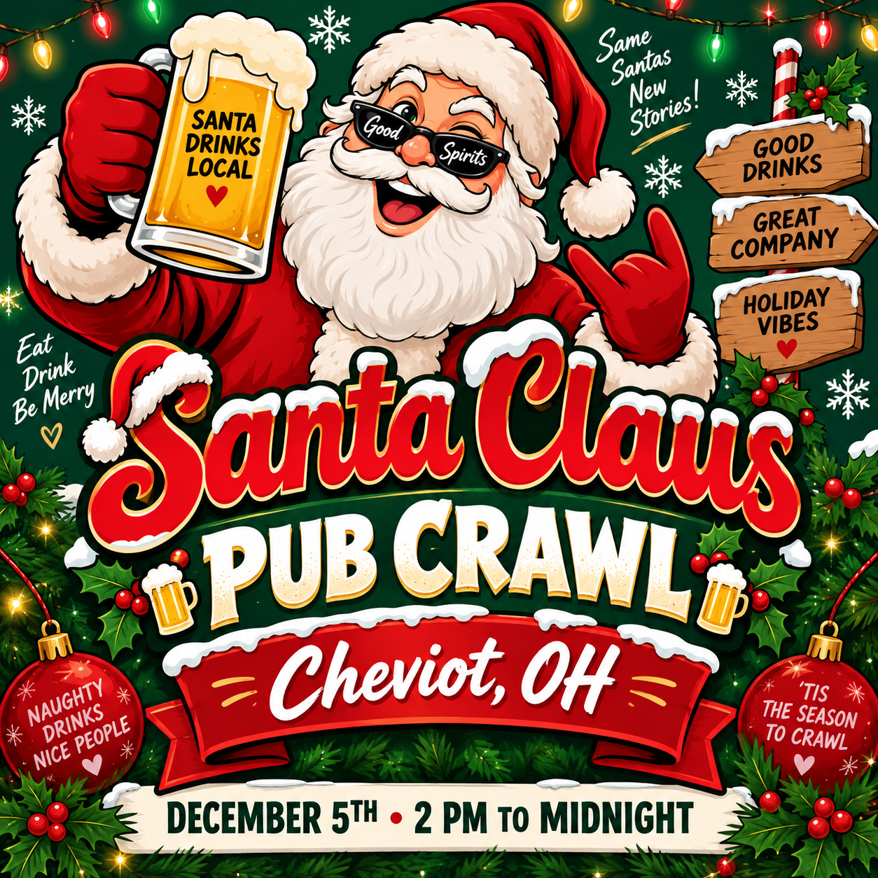Cheviot Santa Pub Crawl logo